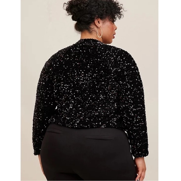 Torrid 1 SEQUIN CROP JACKET - Picture 4 of 14